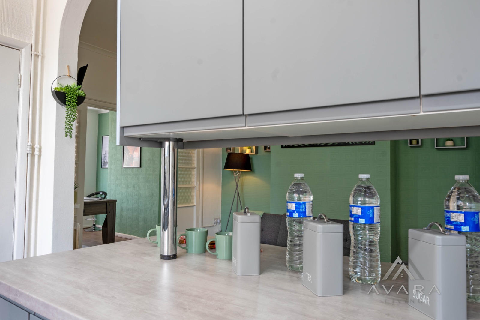 Fully equipped modern kitchen at Avara Living Leicester